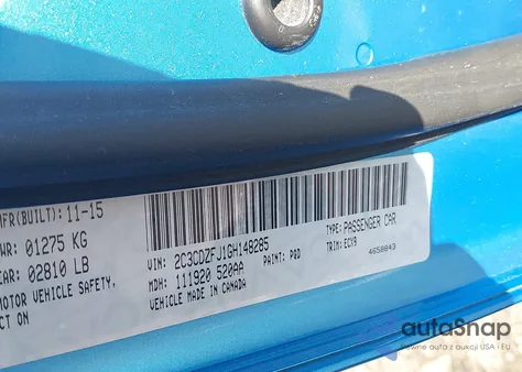 2016 Dodge Challenger 392 Hemi Scat Pack Shaker z USA, uszkodzony, nr VIN 2C3CDZFJ1GH148285